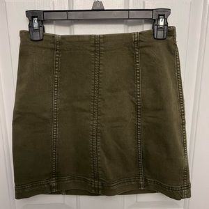 Free people green denim skirt